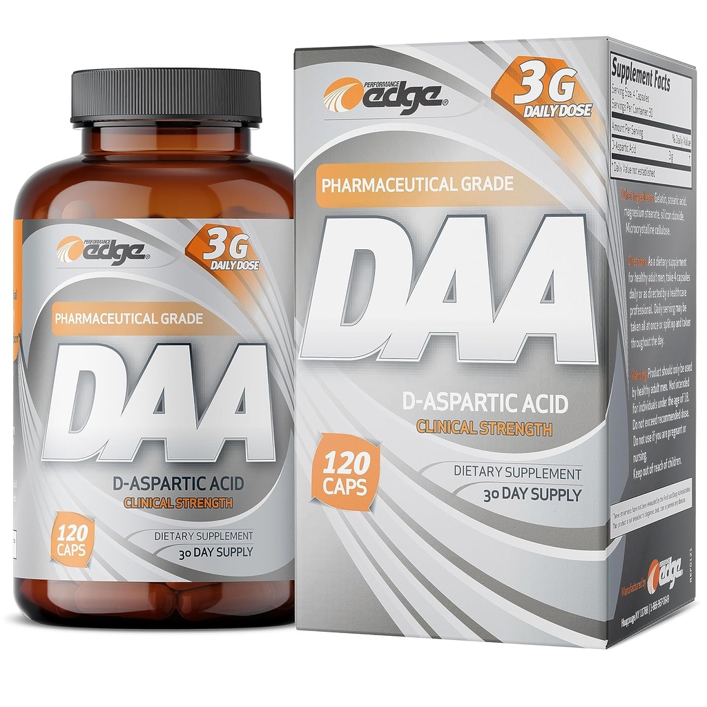 Prestanda Edge DAA D-Aspartic Acid 3g Daily Dose 30 Day Supply, 120 kapslar