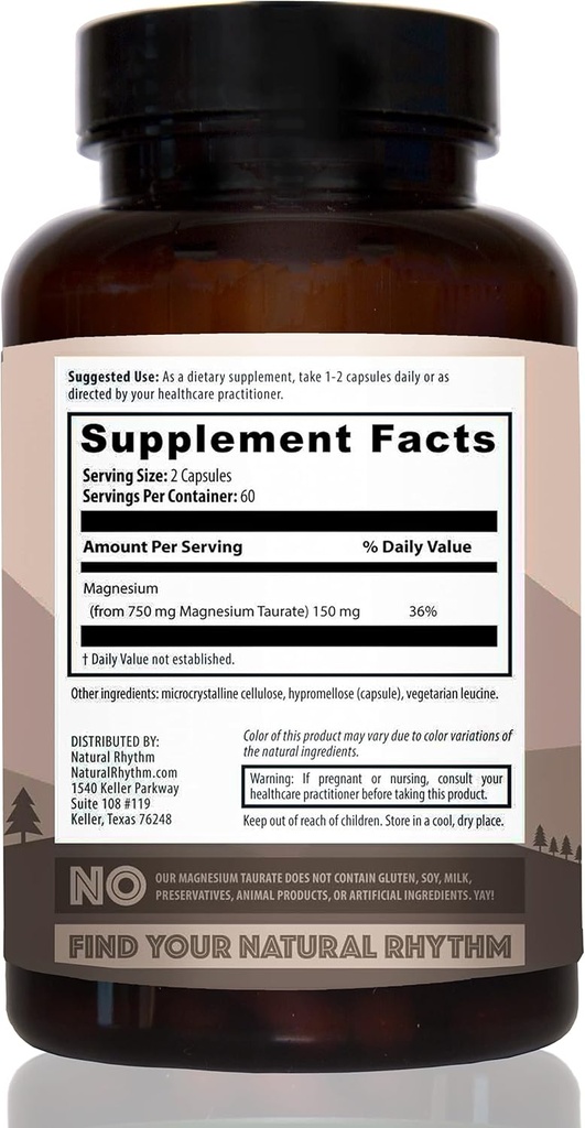 Naturrytm Magnesium Taurat 120 kapslar + B-CALMplex 90 kapslar Bundle