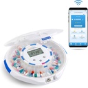 Live Fine Smart WiFi Automatic Pill Dispenser Clear Lid | 28-dagars Medicinering Organizer Upp till 9 Doser per dag för vårdövervakning med Lock Key, Ljus / Sound Alarms för recept & vitaminer