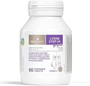 2 Ställ in Bio Island Lysine steg upp för ungdom 60 tuggbara tabletter (Australia Import)