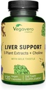 Vegavero Liver Support | Milk Thistle Supplement 9000mg | 120 kapslar | Dandelion, Artichoke, Choline, Beetroot | Liver Cleanse Detox & Repair | med 80% Silymarin | NO Additive & Vegan