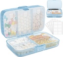 FYY Weekly Pill Organizer with Labels,8 Compartments Travel Daily Pill Case Airtight Moistureproof Large Pill Box to Hold Vitamins, Fish Oil, Supplements,Cotton Swab och Bandages-Blue