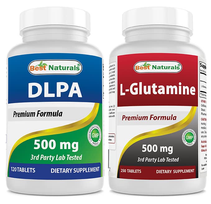 Bästa Naturals DLPA 500 mg och L-Glutamin 500 mg