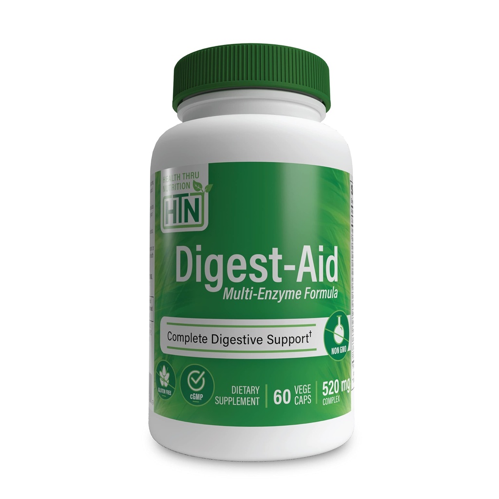 Digest-Aid | Komplett Digestive Enzyme Formel med Pre och Probiotic | Digestion & Nutrient Absorption Support | Fast Acting Discomfort Relief | Non-GMO | av Health Thru Nutrition (Pack of 60)