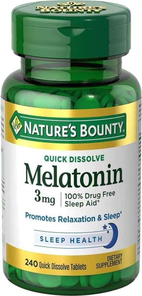 Naturens Bounty Melatonin 3 mg tabletter 240 tabletter (Pack of 4)