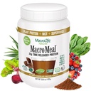 MacroLife Naturals MacroMeal Vegan Chocolate Protein Powder Superfood Greens Probiotics + Fiber, Immune Energy Digestive Daily Essentials for Women & Men Gluten-Free - 23.8oz (15 portioner) Chocolate