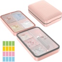 Restree Weekly Pill Organizer, Magnetic Moisture Proof Pill Case, Large Capacity Travel Pill Box med Inner Clear Lid för vitaminer, tillägg och dagliga mediciner 8 Compartment (rosa)