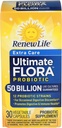 Renew Life Extra Care Digestive Probiotic Capsules, 50 miljarder CFU garanterat, dagligt tillskott stöder immun, Digestive, andningshälsa (1), L. Rhamnosus GG, Dairy, Soy och Gluten-Free, 30 greve