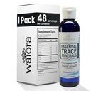 Waiora Essential Trace Minerals | Hjälp att ersätta förlorade / utarmade mineraler | 60 + Ionic Trace Minerals | Support Bodys Vital Functions, pH Balance | Plus Electrolytes för Hydration (1 Bott / 48 serv)