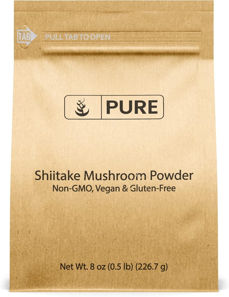PURE ORIGINAL INGREDIENTS Shiitake Mushroom (8oz) Black Forest Mushroom, Herbal Extract, traditionellt komplement.
