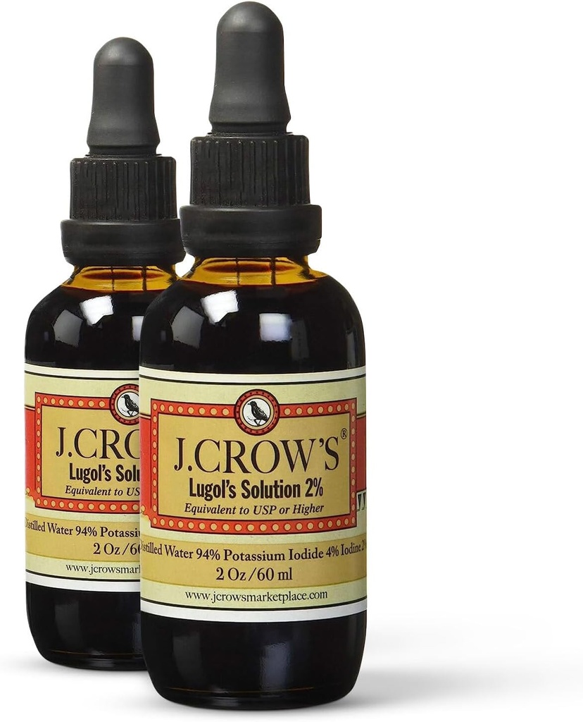 J.CROW'S® Lugols lösning av jod 2% 2 uns (2 Pack)