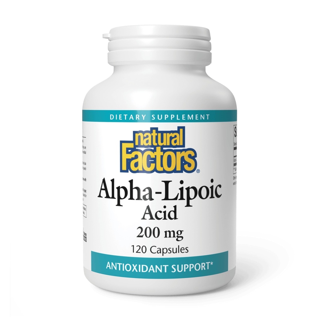 Naturliga faktorer Alfa-Lipoic Acid 200 mg, Antioxidant Support, 120 kapslar