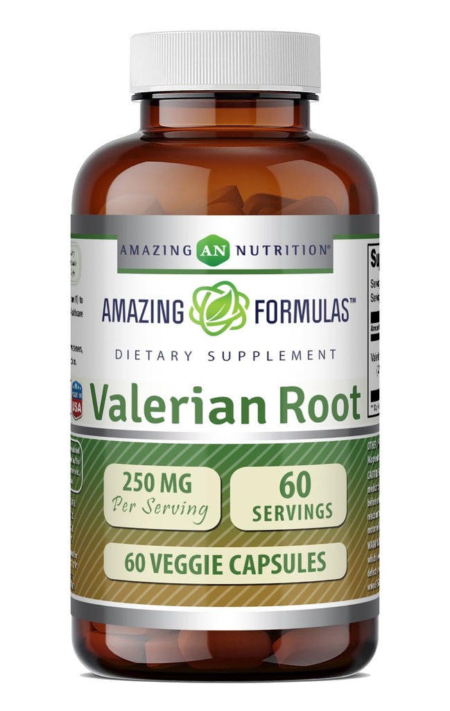 Fantastiska formler Valerian Root 4:1 Extrakt Supplement | 250 Mg | 1000 Mg Equivalent | 60 Veggie Capsules | Icke-GMO | Gluten Free | Made in USA