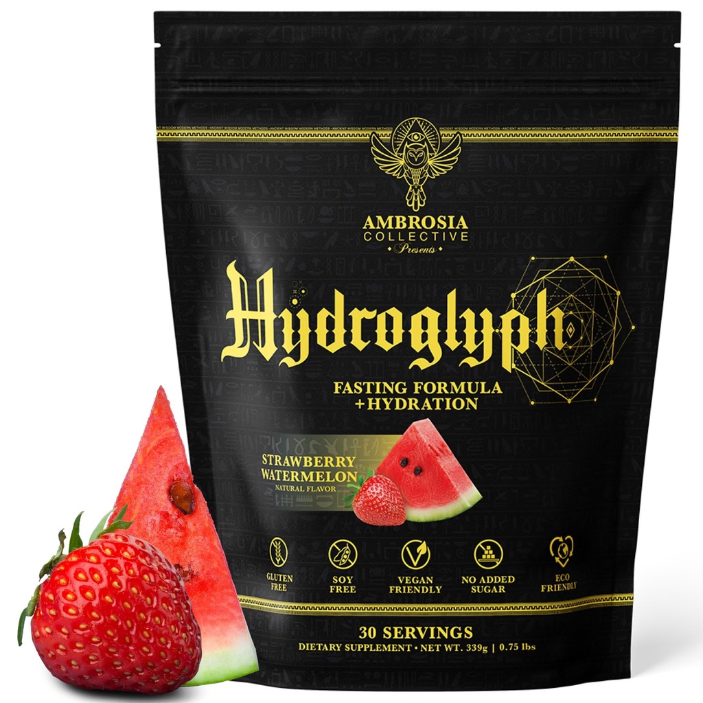 Ambrosia Hydroglyph Intraworkout Formel w / BCAA + EAA + Electrolytes Hydration Powder för att skydda Lean Muscle, 0g Sugar Fasting Hydration Drink Mix, Made w / Coconut Water (Strawberry Watermelon)