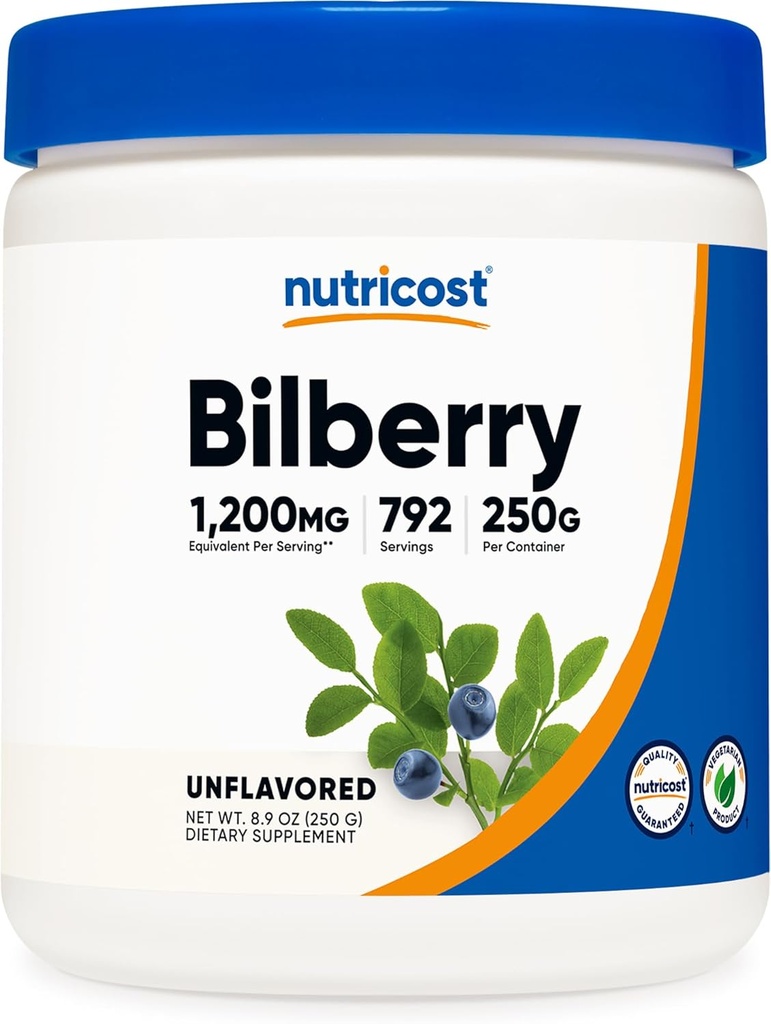 Nutricost Bilberry Powder 250 Grams - Glutenfri och icke-GMO