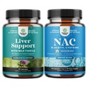 Bundle of Liver Cleanse Detox & Repair Formel och NAC Supplement N-Acetyl Cysteine 600mg - Herbal Liver Support Supplement med mjölk Thistle - Hög Absorption NAC 600 mg kapslar Glutathione