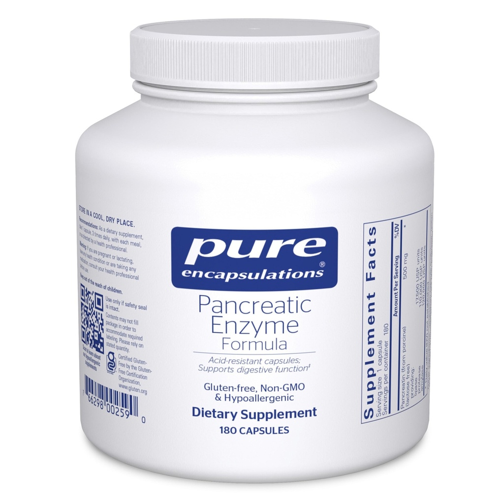 Rena inkapslingar Pancreatic Enzyme Formula - Digestive Enzymes for Digestion - Stärker Gut Health * - Riktad leveranskapslar - Gluten Free & Non-GMO - 180 kapslar