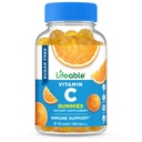 Livlig sockerfri vitamin C - 250 mg - Great Tasting Natural Flavor Gummy Supplement - Vegetarian GMO-Free Chewable Vitamins - för immunstöd - för vuxna - 90 Gummies