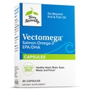 Terry Naturally Vectomega - Dietary Supplement med EPA & DHA - Omega-3 tabletter för hjärn- och hjärthälsostöd - näringstillskott med viktiga fettsyror och peptider - 60 kapslar