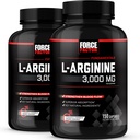 Force Factor L-Arginine, Nitric Oxide Supplement med BioPerine för att hjälpa till att bygga muskler och stödja starkare blodflöde, cirkulation, näringsleverans, och pumpar, L-arginin 3000mg, 150 greve ( 2)