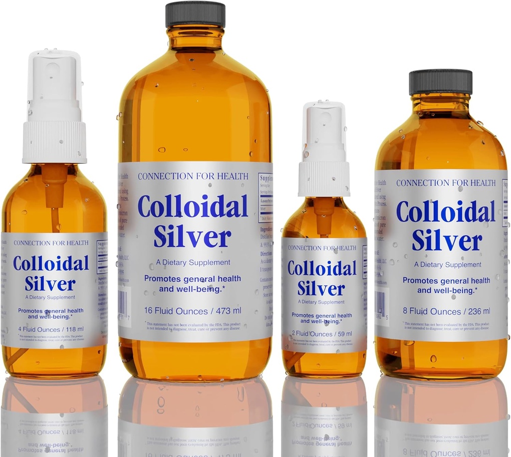 Kolloidalt silver - 10 PPM - 16 oz / 8 oz / 4 oz / 2 oz - Immunstöd