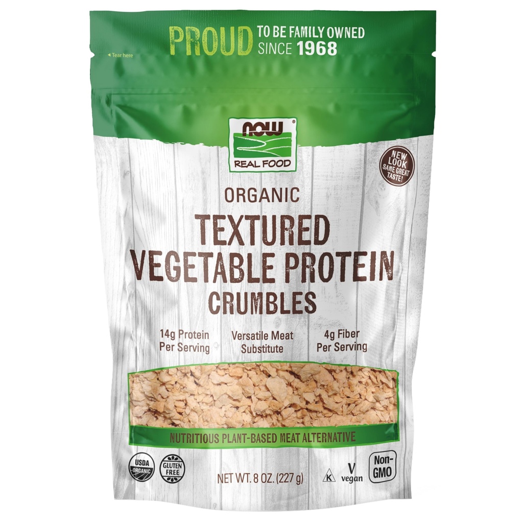 Nu livsmedel, organisk texturerad sojaproteingranulat, icke-GMO, mångsidig, grönsakskällad protein, 8-unce (förpackning kan variera)