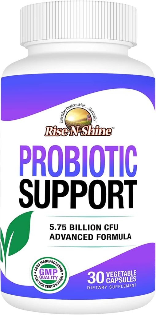 Rise-N-Shine Probiotics för kvinnor och män - 5,75 miljarder CFU 7 Strains - 30 kapslar