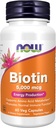 NOW Foods Supplements, Biotin 5 000 mcg, Amino Acid Metabolism*, Energiproduktion*, 60 Veg Capsules