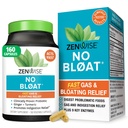 Zenwise Health No Bloat Digestive Enzymes for Gut Health, Gas & Bloating Relief - Multi Enzymes Digestion Supplement med Probiotika, Ginger, Turmeric Dandelion & Lactase - Män & Kvinnor - 160 Count