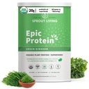Sprout Living Epic Protein, Plant Based Protein & Superfoods Powder, Green Kingdom | 20 Grams Organic Protein Powder, Greens, Vegan, Non Dairy, Non-GMO, Gluten Free, Low Sugar (2 pund, 24 portioner)