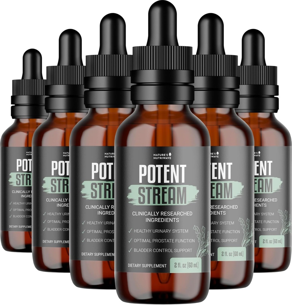 PotentStream Drops - Original Formel, Natural Liquid Supplement med växtextrakt | 100% naturlig, tillverkad i USA, 6 månaders leverans