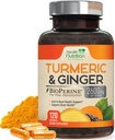 Gurkmeja Curcumin Supplement 2600mg - med organisk ingefära & gurkmeja, 95% Curcuminoids, BioPerine Black Pepper för bästa absorption, Naturens Vegan Joint Support, Non-GMO, Bottled i USA - 120 kapslar