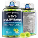 Methylated Multivitamin for Men Gummies, BCAA Amino Acids, Zinc, Daily Vitamin A C D3 E K2 B Complex, Calcium, Magnesium, Lycopene, Digestive Enzymes - Energy, Immune, Muscle- Sugar Free, Vegan, 60Cts