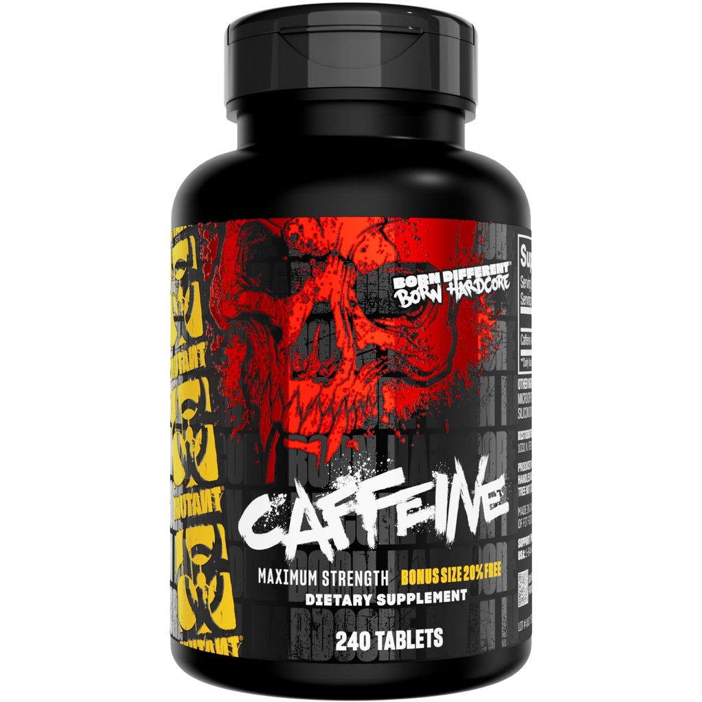 Mutant koffeinpiller - Läkemedels-Grade Ren koffeintillskott för att öka energi, fokus, mentala varningar, prestanda och uthållighet - minskar trötthet och återställer vakenhet - 240 tabletter