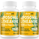 L-Theanine 800mg Supplement med GABA och Magnesium Glycinate - Naturlig förening, sömn och avkoppling (120 Softgels)