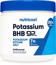 Nutricost Potassium BHB Salts, Exogen Ketone Supplement, 6.4g Beta-Hydroxybutyrate Per Servering, 250 Grams