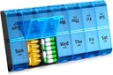 XL Large Weekly Pill Organizer 2 gånger om dagen, Extra Big 7 Day Pill Box Am Pm, Daily Pill Case Medicine Organizer med 14 Compartments, Day Night Pill Container för fiskoljor, Vitamin, Supplement