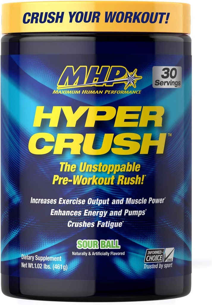 Mhp Bcaa Strong Pre, Intra, Post Workout Drink, Natural Fermented Aminosyror, Leucin, Muscle Recovery, Sour Ball, 30 portioner