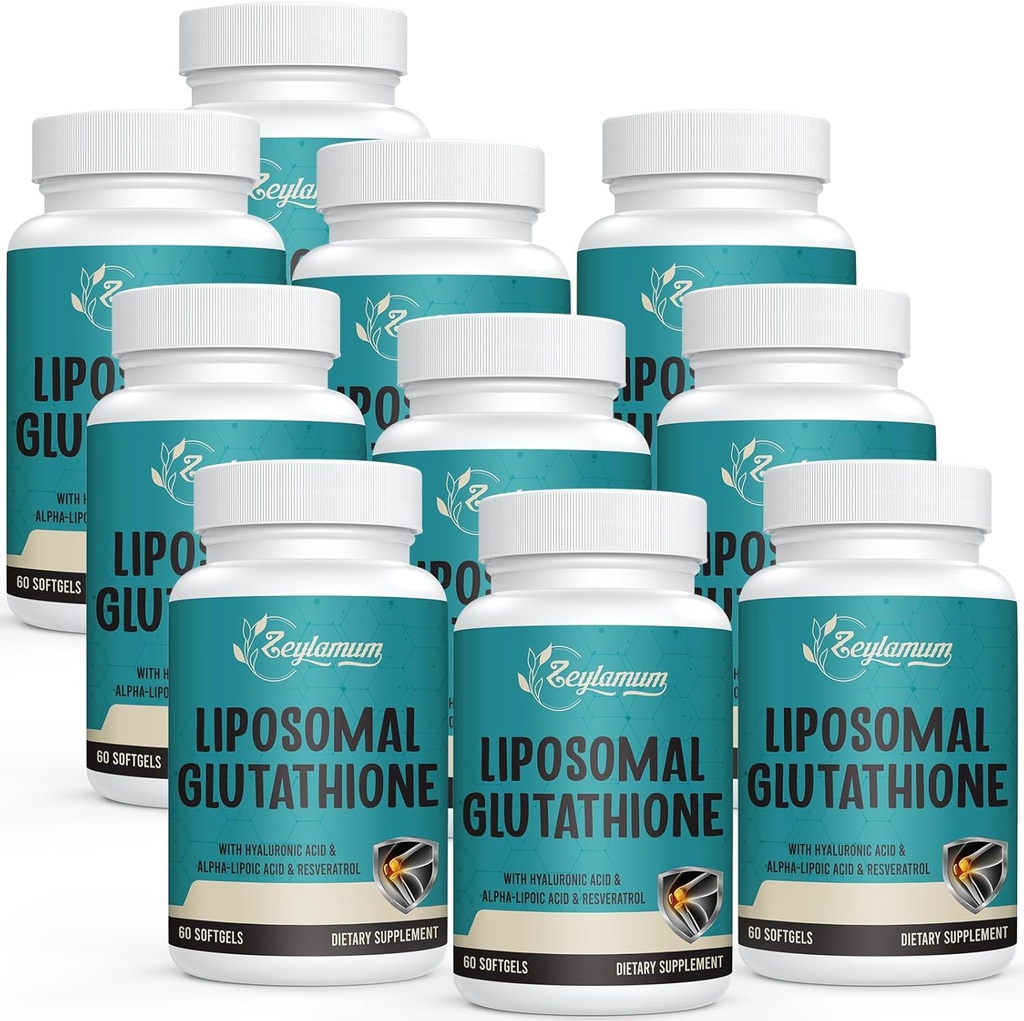 2400 MG Liposomal Glutathione Softgels, Max Absorption, Active Form L-Glutathione Reduced (GSH), med Hyaluronsyra, Resveratrol, Master Antioxidanter för Detox, Brain, Immune System, 600 Softgels