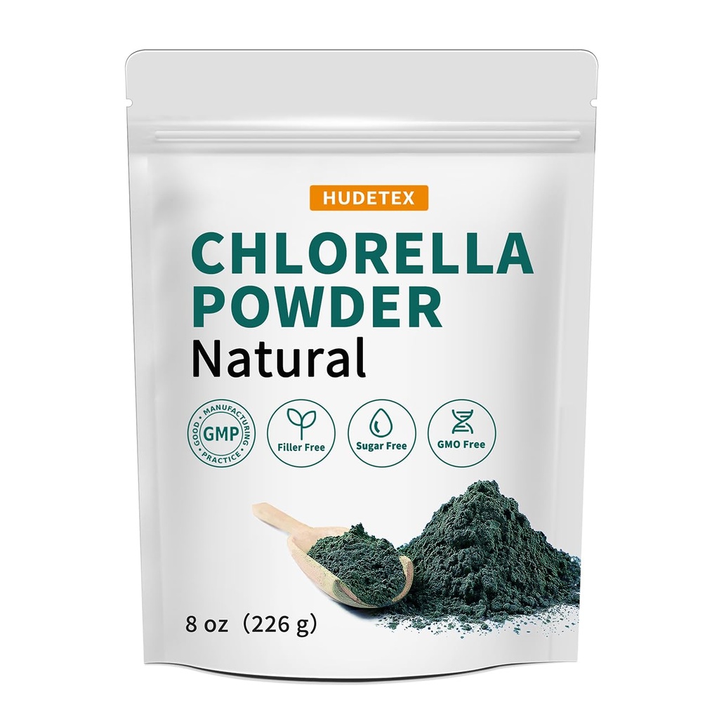 Chlorella Powder Natural-Chlorophyll Powder, stöder Immune System & Liver Function, Håll ungdom, Vegan, Rich i Vegan Protein och Vitaminer, 8 uns.