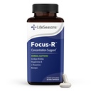 LifeSeasons - Focus-R - Concentration Support Supplement - Alla åldrar - Förbättrar mental prestanda och fokus - Ökar uppmärksamhetsspanna - L-Theanin, Kava Kava, Bacopa, Vitamin B & More - (60 kapslar)