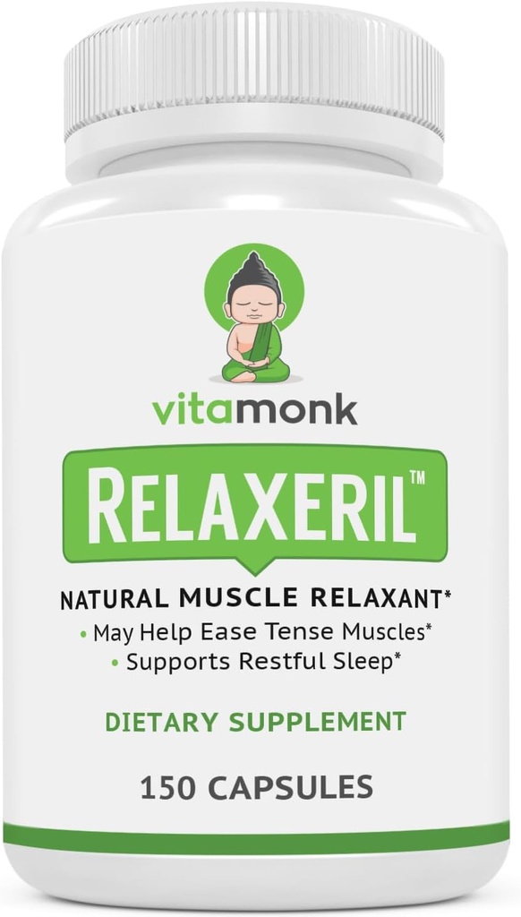 VitaMonk RelaxerilTM All-Natural Muscle Relaxer - Muscle Relaxer Supplement - Komplett muskelavkopplande formel