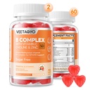 B Komplex 50 Gummies, Metylerad B-komplex med vitamin C,Choline & Zink - Aktiv metylerad B-komplex för energi, Metylerad Support - Alla B-Vitaminer - B1, B2, B3, B5, B6, B7,B9,B12 - Sugar Free,120 Räkna