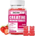 ElevateLife Creatine Monohydrate Gummies 5000mg för Män & Kvinnor, Chewables Creatine Monohydrate för muskelstyrka, muskelbyggare, energiökning, Pre-Workout Supplement (90 greve)-Strawberries