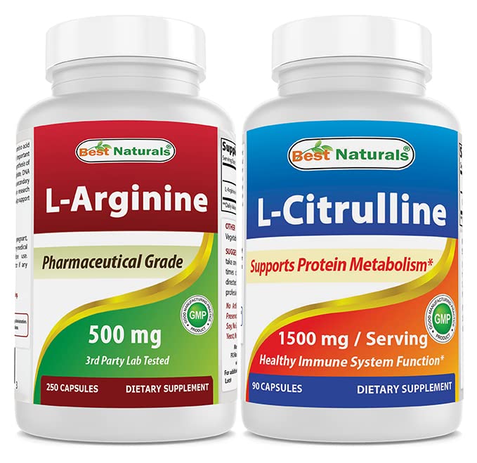 Bästa naturliga L-arginin 500mg & L-Citrulline 1500mg