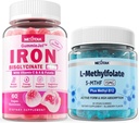 L-MethylFolate 15mg + Järn Bisglycinate 26mg Fylld Gummies