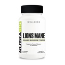NutraBio Lions Mane Supplement Capsules- Organic Lion's Mane Mushroom Powder (500mg) - Fokus, minne, immunitet - 60 Vegetabiliska kapslar