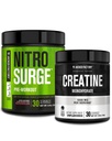 Jacked Factory NITROSURGE Pre-Workout Supplement - Intense Pumps (30 portioner, vattenmelon) och kreatinmonohydratpulver för muskeltillväxt (30 portioner, osmakad)