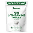 Purisure L-Theanine Powder, 100 g, Pure L Theanine Powder som främjar avkoppling och fokus, komplement för kognitiv funktion, inga fillers, icke-GMO, 1000 portioner