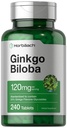 Horbäach Ginkgo Biloba Supplement | 120mg | 240 tabletter | Standardiserad Herbal Extract | Flavone Glycosides | Vegetarian, icke-GMO och Gluten Free